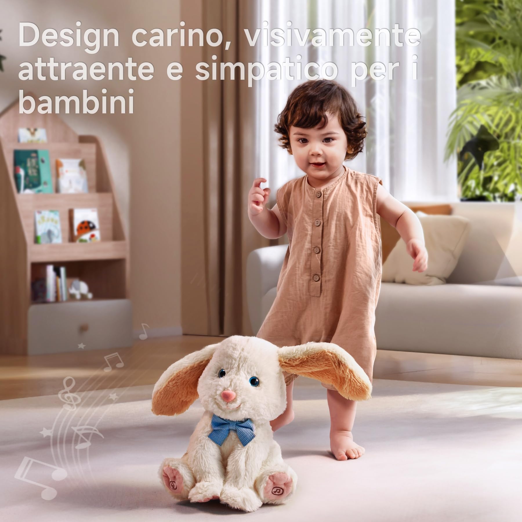 TUMAMA KIDS Giochi Bambini, Elettrico Peluche Coniglio, Giocattoli Animali Interattivi, Canta e Ripete Parlante, Scuotere l'orecchio, Giocattoli Bambino 1 2 3 anno, Regalo Bambina