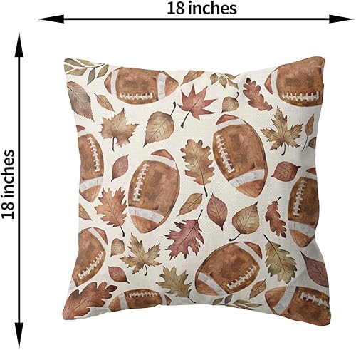 Miniatura 6 de Juego de 2 fundas de almohada de otoño de 18 x 18 pulgadas, decoración de otoño, hojas de eucalipto, búfalo, calabaza, cojines de temporada de
