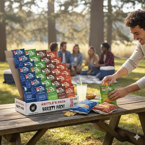 Miniatura 2 de Kettle - Paquete variado de papas fritas, caja de aperitivos de 36 unidades, paquete de cuidado saludable para adultos, caja de regalo surtida a