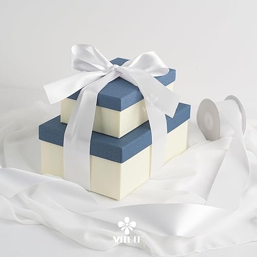 Miniatura 6 de MEEDEE Cinta de satén blanca de 2 pulgadas, cinta blanca de satén Lux de doble cara por 25 yardas, cinta de satén de seda blanca para envoltura de