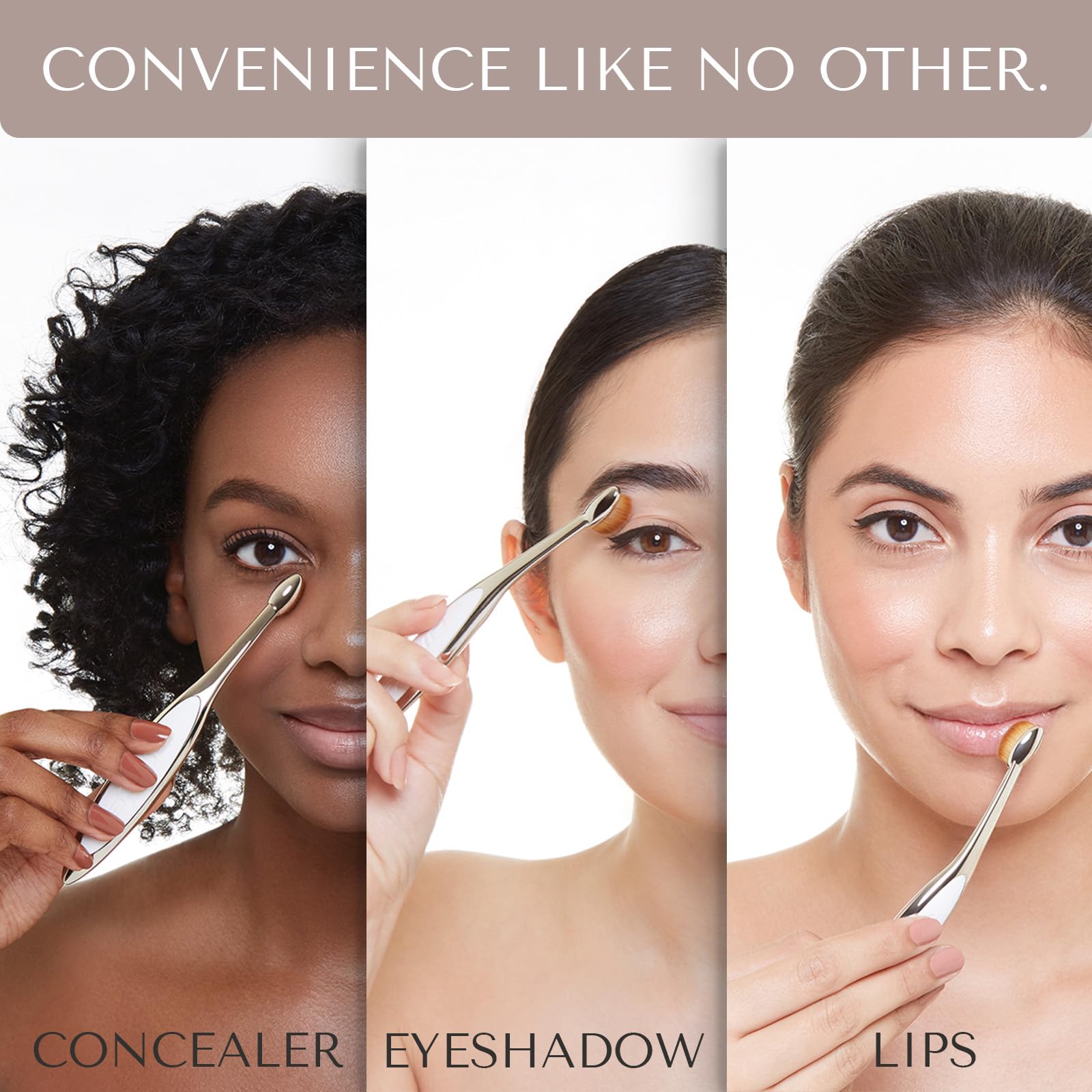 Artis Elite Oval 3 Pinsel Oval Make-up Pinsel Luxus Synthetische Kosmetikfaser Brus Ideal für Augencreme, Concealer, Highlight Verwendung mit Flüssigkeiten, Pudern und Cremes Schafft Airbrush-Finish