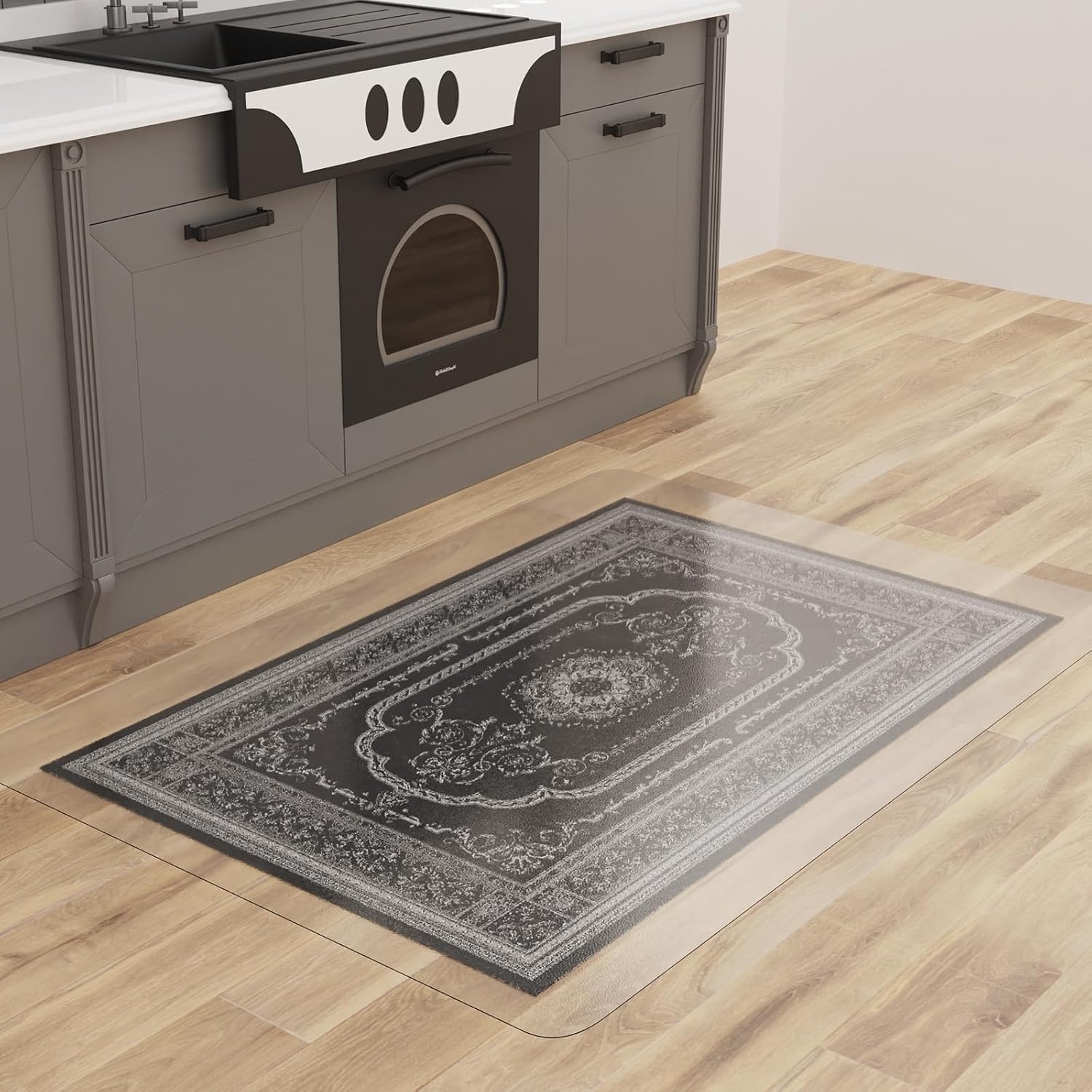 Floor Mat for Home, 3'x5' Upgraded Clear Area Rug for Dining Room, Non-Slip Hard Floor Living Room, PVC Waterproof Vinyl Floor Protector Mat, Large Plastic Under Bedroom, Kitchen, Table Frosted Clear (Upgraded) 3' x 5' (Rectangular)