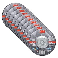 Vista 15 de 3M Disco de desbaste de centro deprimido plateado, 87454, T27, 5 pulgadas x 1/4 pulgadas x 7/8 pulgadas, paquete de 10, bordes de desbarbado