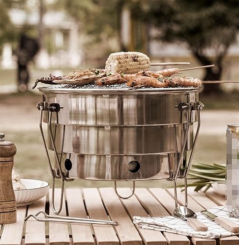 Miniatura 4 de Parrilla de carbón de barbacoa Parrilla portátil de mesa Parrilla de carbón de barbacoa de acero inoxidable Parrilla de barbacoa para parrilla de