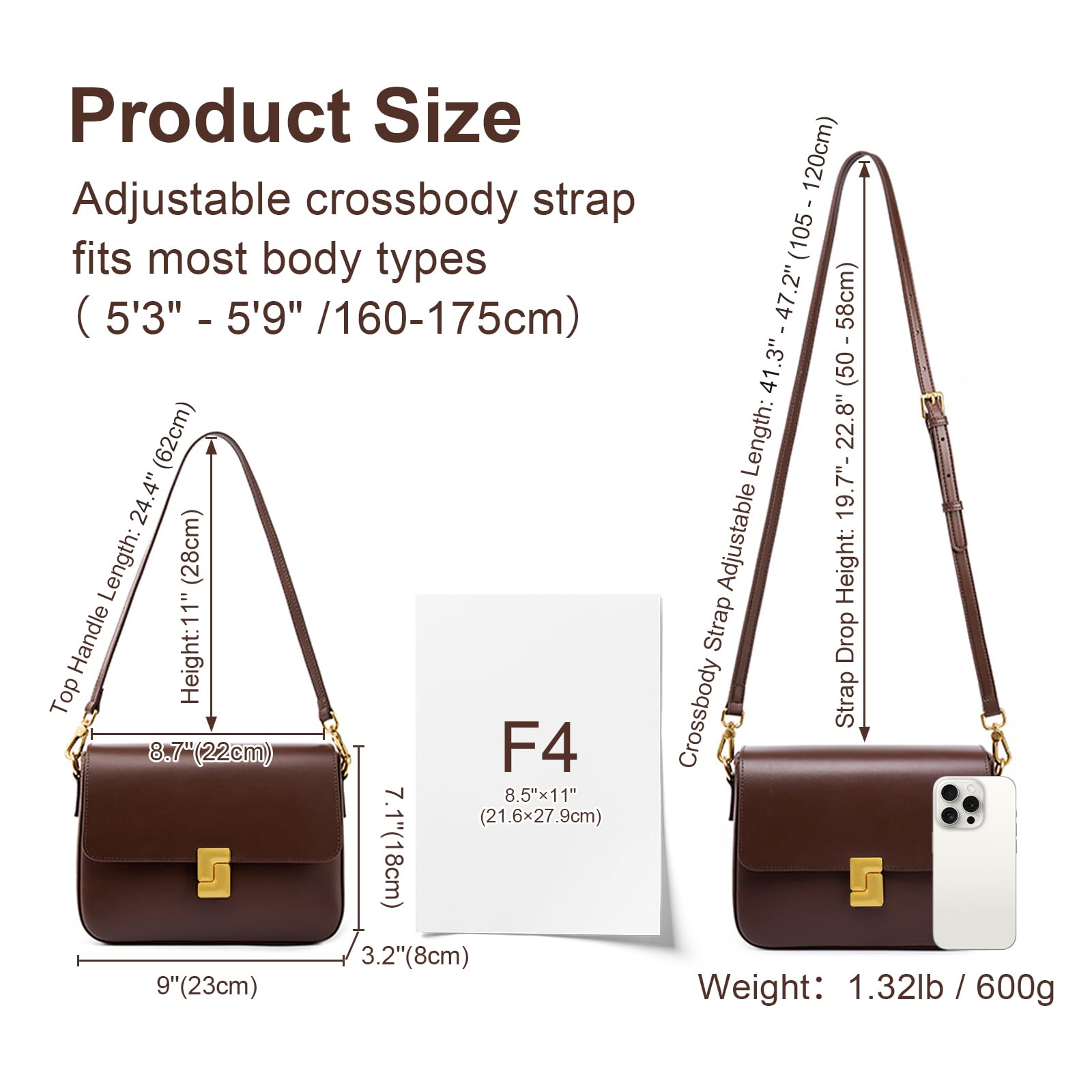 Schultertaschen für Damen, Umhängetaschen aus echtem Leder, Vintage-Handtaschen mit verstellbarem Riemen, Designer-Taschen