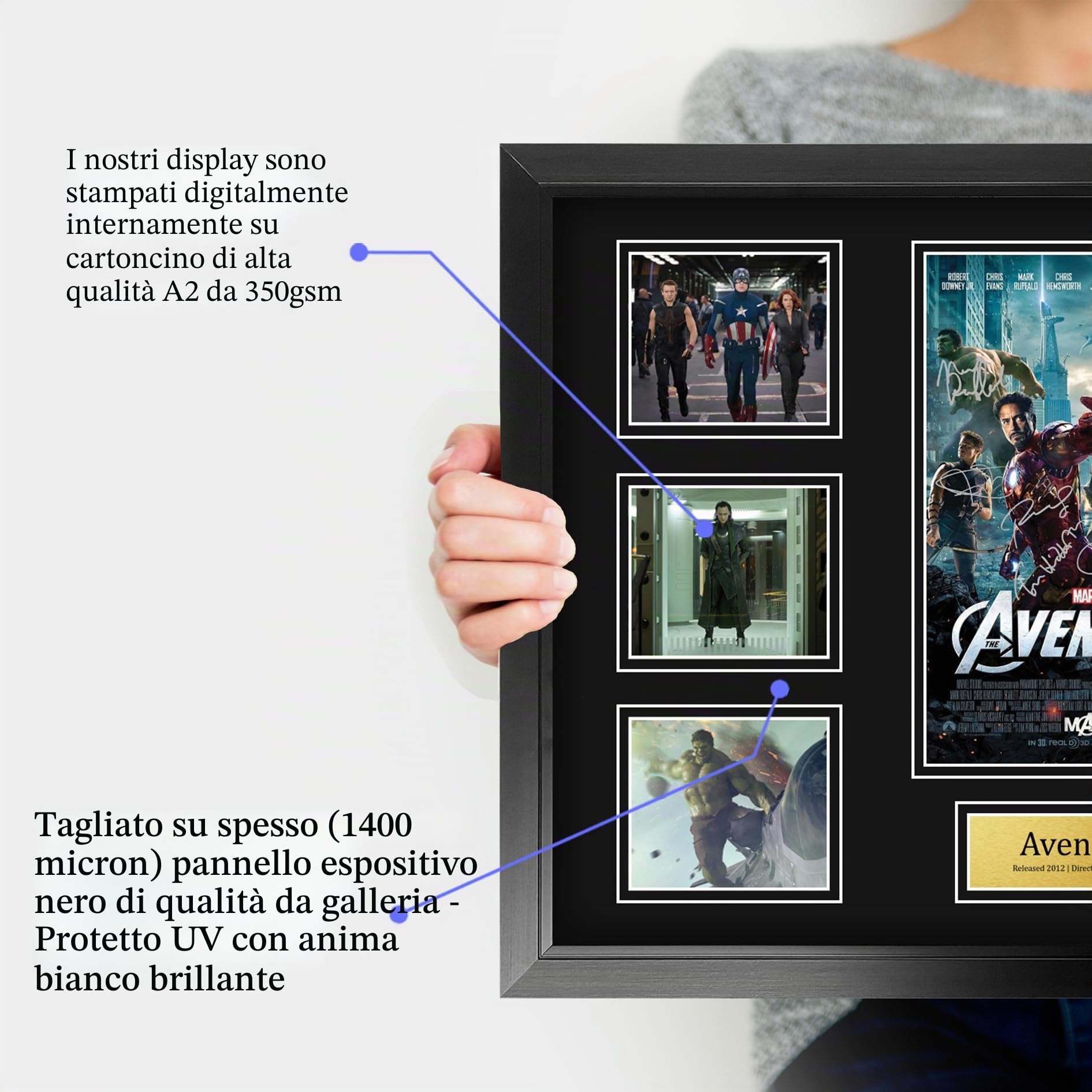 HWC Trading Avengers 1 Regali Stampati Autografo Firmato Immagine Per Gli Appassionati Di Memorabilia Di Film - A2 Incorniciato (ID-006414)