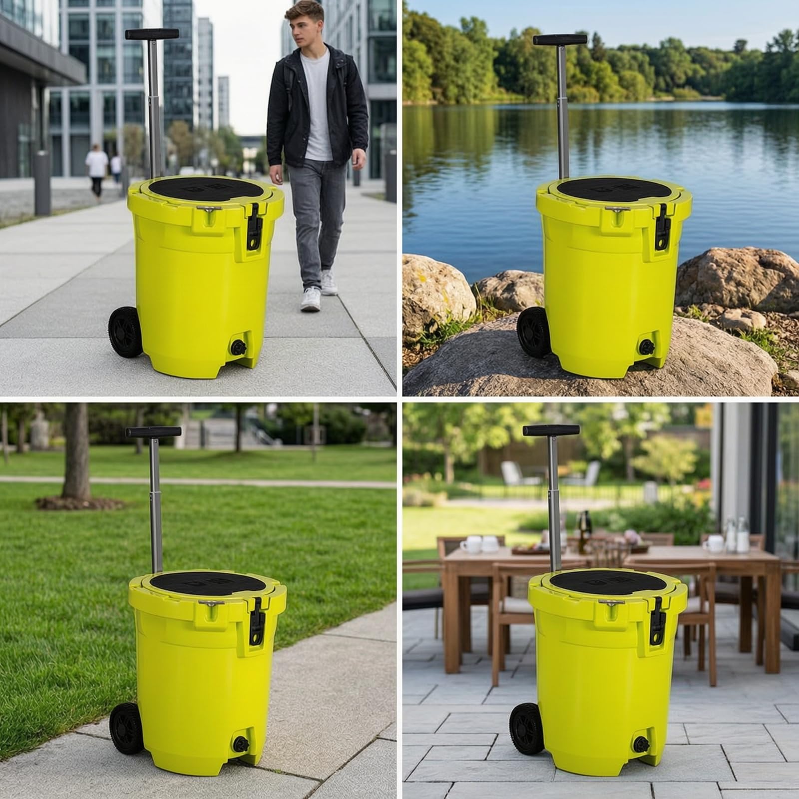 Outdoor Rolling Frigo da Campeggio, size to 2, Modello Con Maniglia Telescopica E Ruote, Dimensioni 45 48 52.6cm