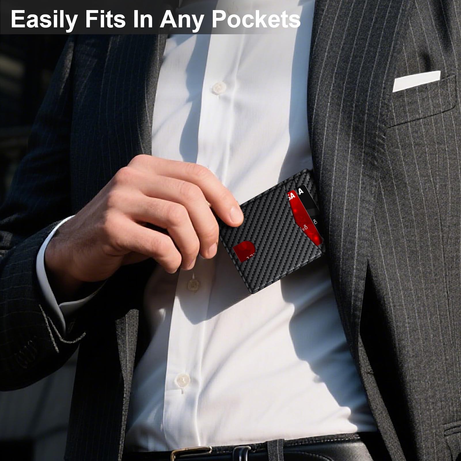 Wallet for Men Slim RFID Blocking Leather Credit Card Holder Wallet for 14 Cards, Bifold Minimalist Thin Wallet with 2 ID Windows & Cash Slot, Front Pockt Carteras Para Hombres, Birthday Gifts for Men