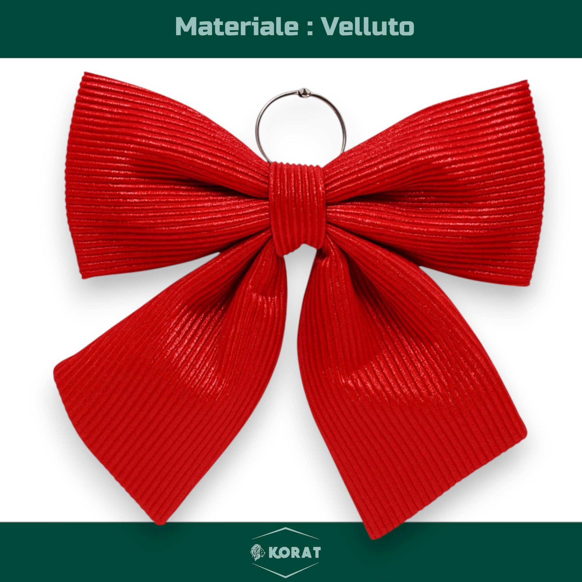 Fiocco Decorativo Natale In Velluto Rosso E Oro, Per Albero E Ghirlande - Morbido, Resistente, Facile Da Appendere | Decorazione Festiva Classica