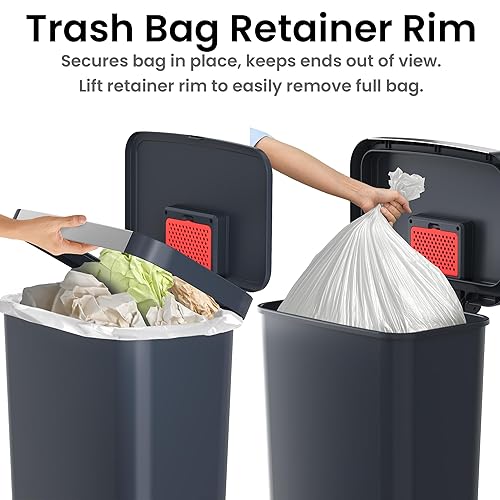 Miniatura 10 de iTouchless - Cubo de basura Prime de plástico, con sensor, 13.2gal, delgado, compacto, estructura duradera antigolpes y automático para cocina,