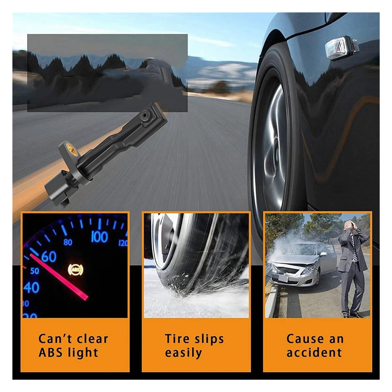 Sensor Revoluciones 2X 52125003AB Sensor Velocidad Rueda Coche para Jeep para Wrangler para Liberty para Dodge para Nitro Trasero Izquierdo/Trasero Derecho Sensor Velocidad Rueda