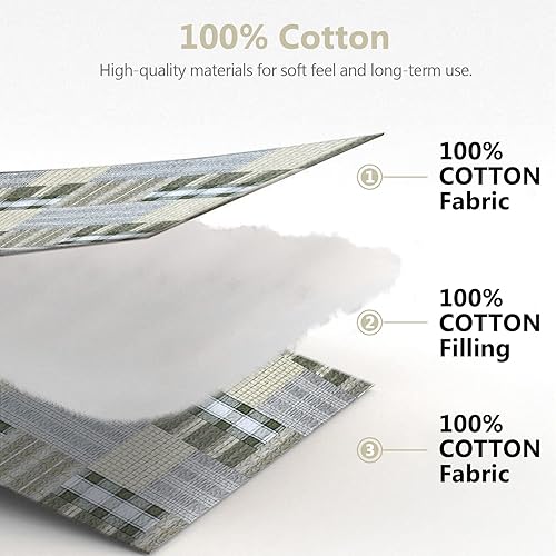 Miniatura 4 de Colchas tamaño Queen  Juego de colcha Queen  Juego de ropa de cama 100 algodón retazos para cama Queen 3 piezas reversible rústico ligero para todas