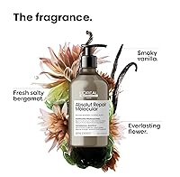 Vista 5 de L'Oréal Professionnel Paris Absolut Repair Molecular Shampoo & Rinse-Off Serum Set - Fortalecimiento para cabello seco dañado, con unión peptídica