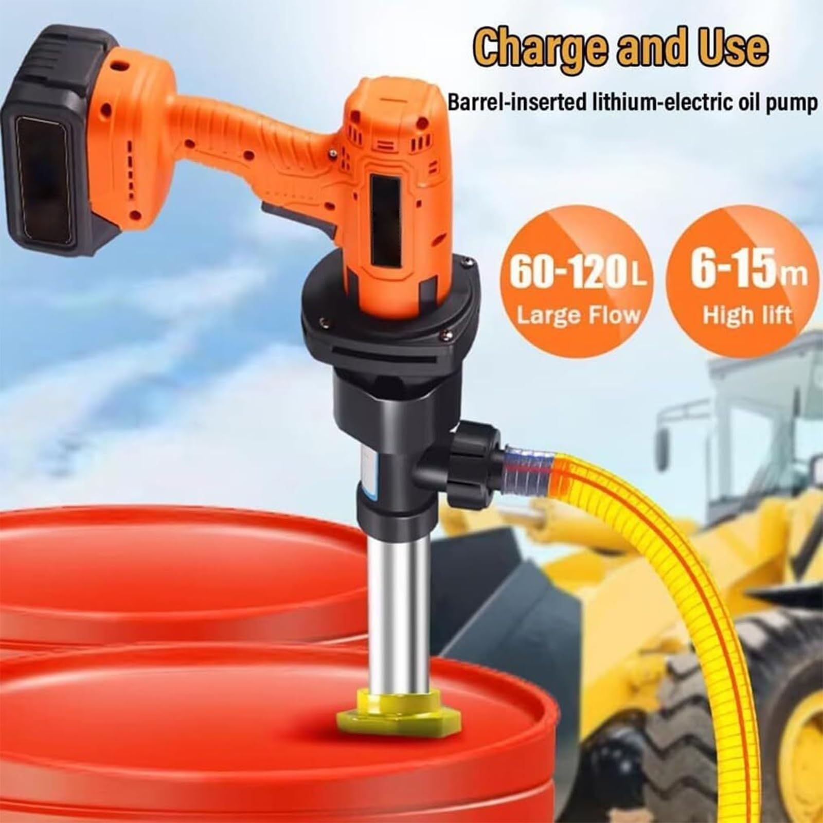 Pompa elettrica di aspirazione dell;Olio, Pompa Portatile per trasferimento Carburante da 90 cm con velocità Regolabile in Continuo, Pompe per fusti di Carburante da 800 W con Tubo