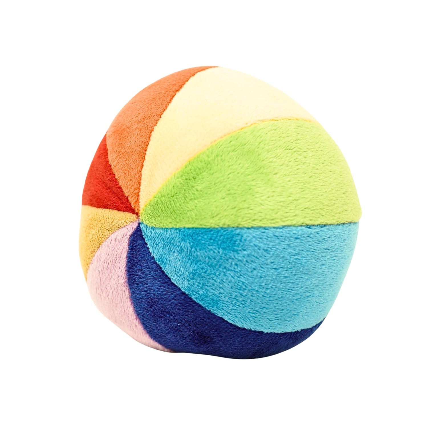 - B4BRAIN Round Rainbow Soft Ball for Baby 0-1 Year | Handmade Soft Plush Babyball | Cotton Ball for Kids | Best Multicolor Toys for Babies Kids Infants