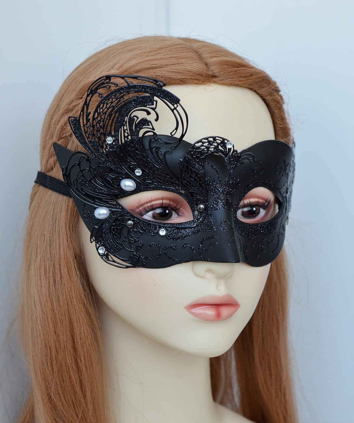 2025 New Black Masquerade Mask for Women-Peacock Metal Lady Masquerade Venetian Mask- Mascarade Mask for Women Butterfly -Perfect for Mardi Gras, Halloween Parties, Costume Party, Carnivals, Wedding