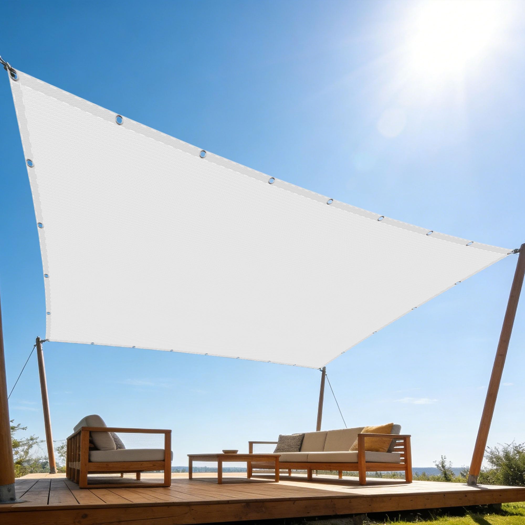 Voile d'ombrage imperméable 250x340 cm fini la chaleur sur la terrasse