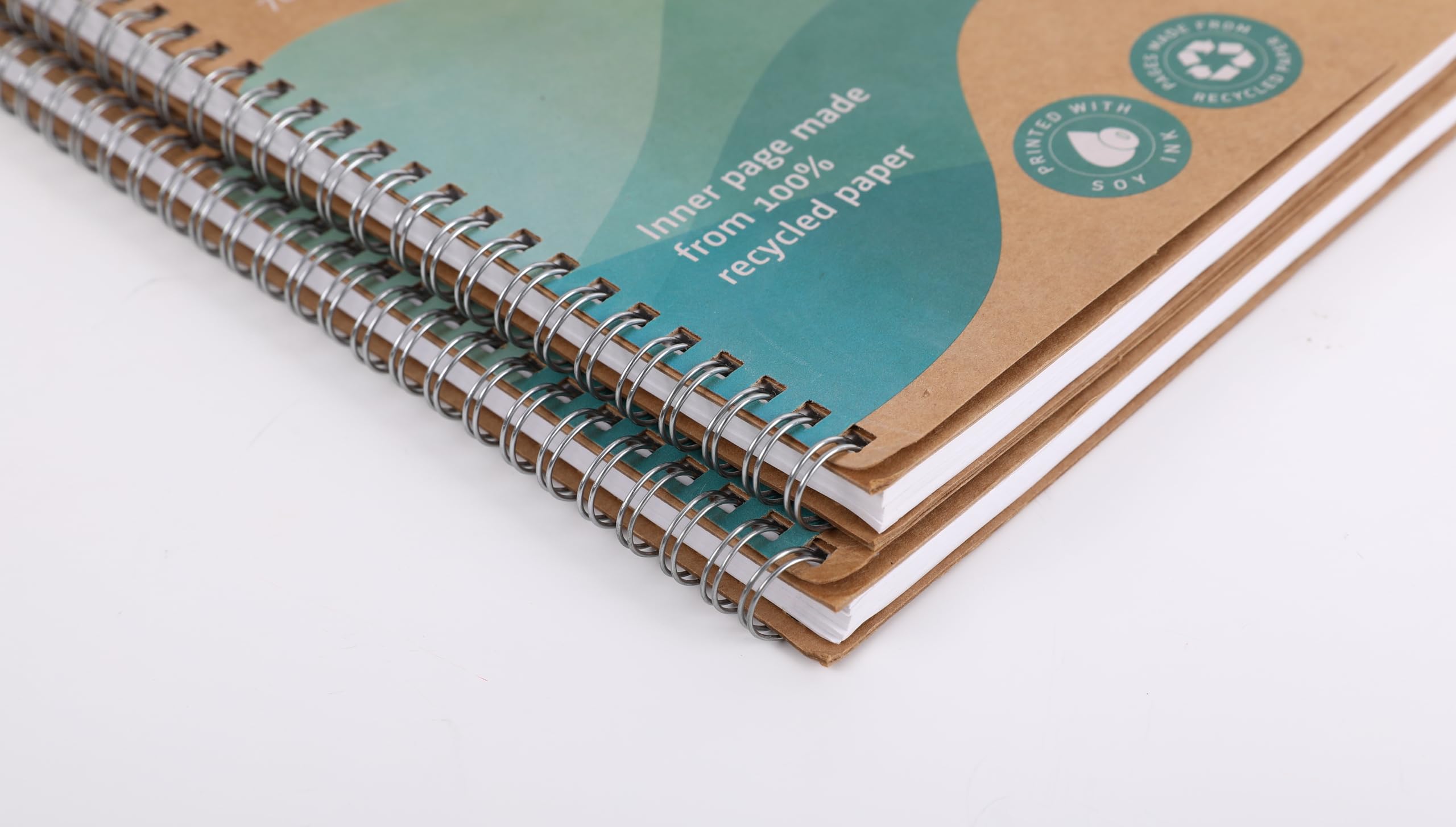 Carnet de notes à spirales Econovo A4 / 100% papier recyclé avec encre de soja / 80 feuilles lignées / 1 pièce marron/couverture kraft/pour le bureau et l'école/bloc-notes d'écriture agenda carn