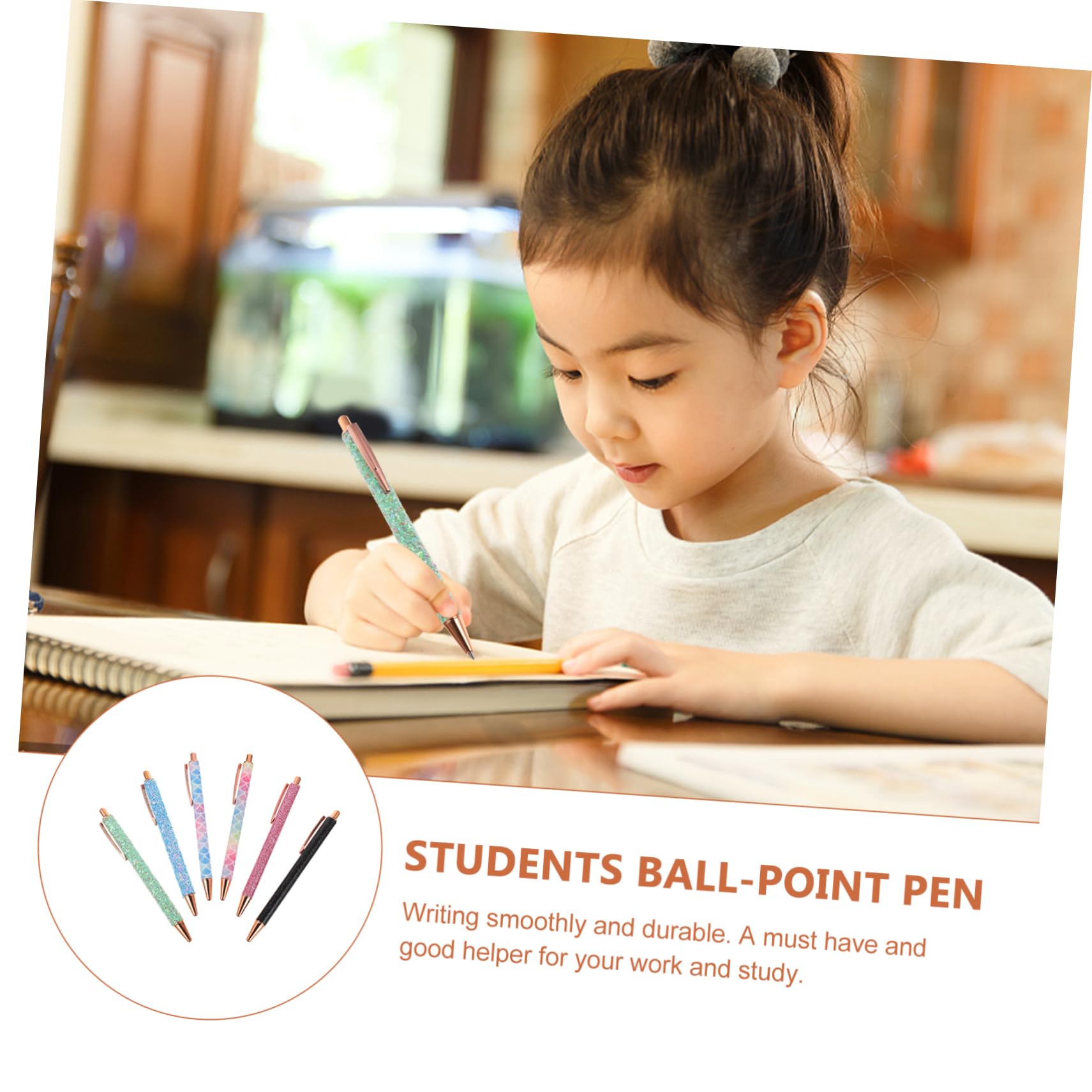 30pièces Stylo à Bille Créatif Rétractable Lot De Stylos à Paillettes Pour Étudiants Et Fournitures Scolaires