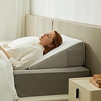 Vista 7 de Bedluxe Almohada de cuña, almohada de cuña de cama de 10 pulgadas para cabecero, almohada de cuña para aliviar el reflujo ácido, dormir, aliviar