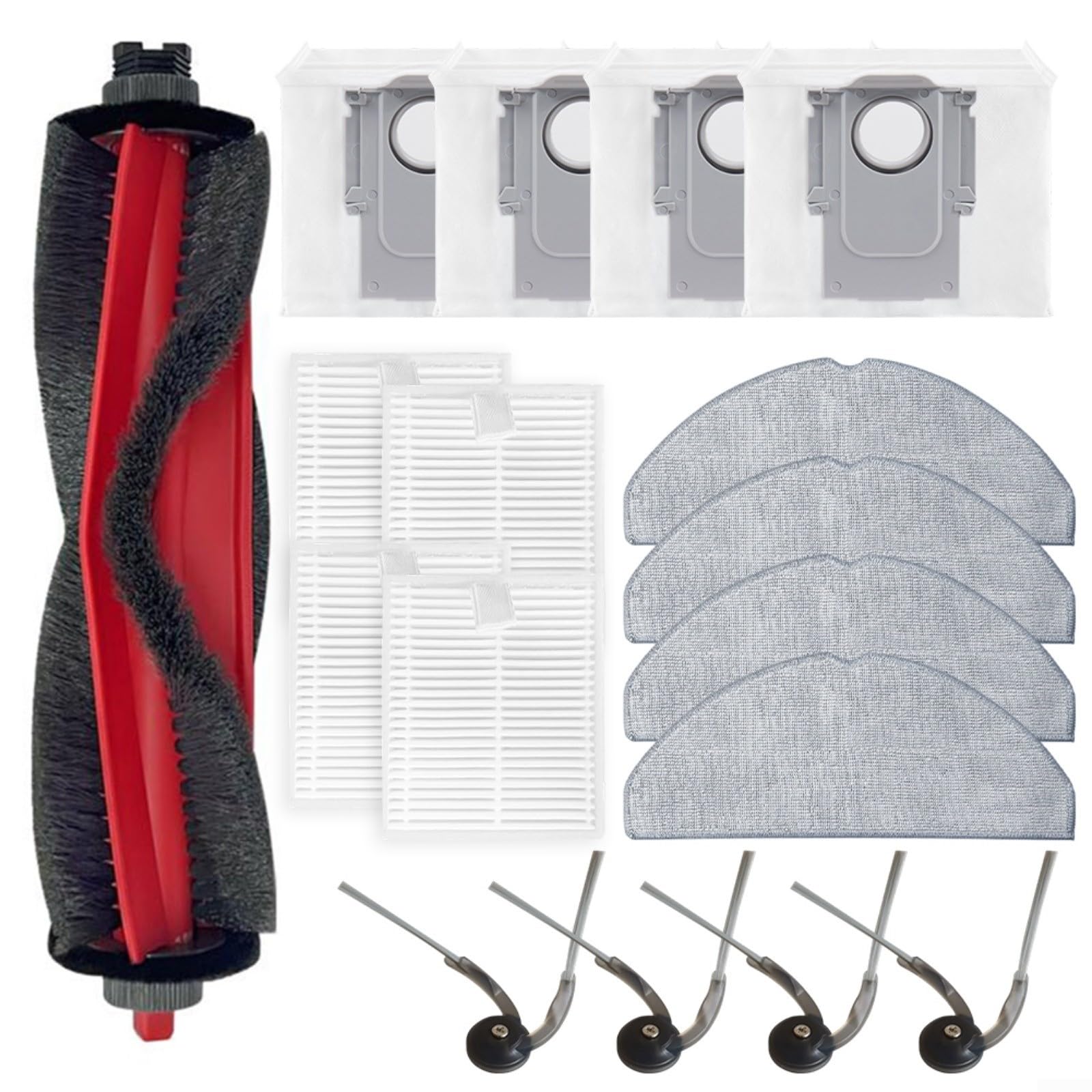 Jurtmy Robotic Replacement Accessory Pack for Roborock, for Q7 M5+ for Q7 TF+, Robot Vacuum Accessories Kit, Incldue Main Brush, Side Brush, Filter, Mop Cloth, Dust Bag(A)