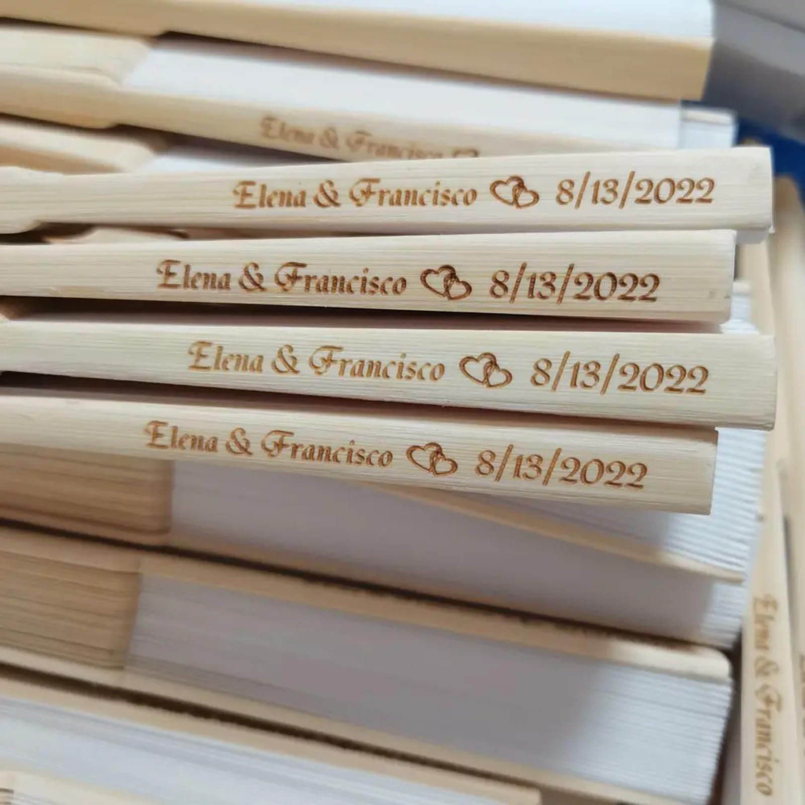 Ter Abanicos Personalizados con Nombre,abanicos de Boda,abanicos Personalizados,abanicos Boda para Invitados (30pcs)