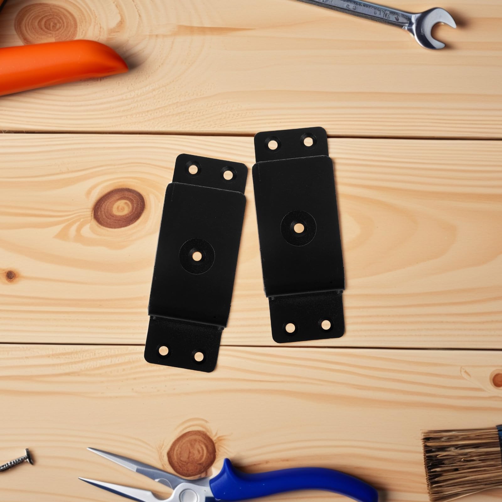Générique Support de Porte Robuste en Acier Noir Lot de 2 set de Barres de Renfort Réglables pour Sécurité Domestique Tiges de Verrouillage pour Portes pour Maison Bureau et Placard –