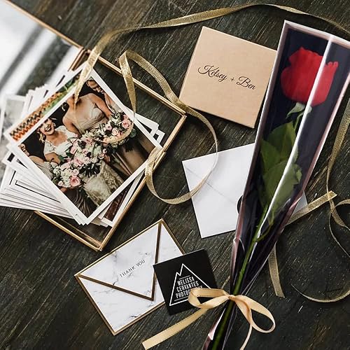 Miniatura 4 de BEISHIDA 50 bolsas de plástico para envolver flores de celofán, para suministros de ramo de floristería, Día de la Madre, Día de San Valentín (negro