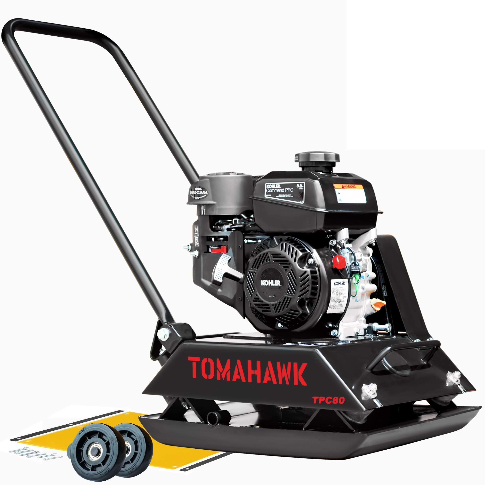 Buy Tomahawk Vibratory Plate Compactor Tamper with Poly Pad and Wheels