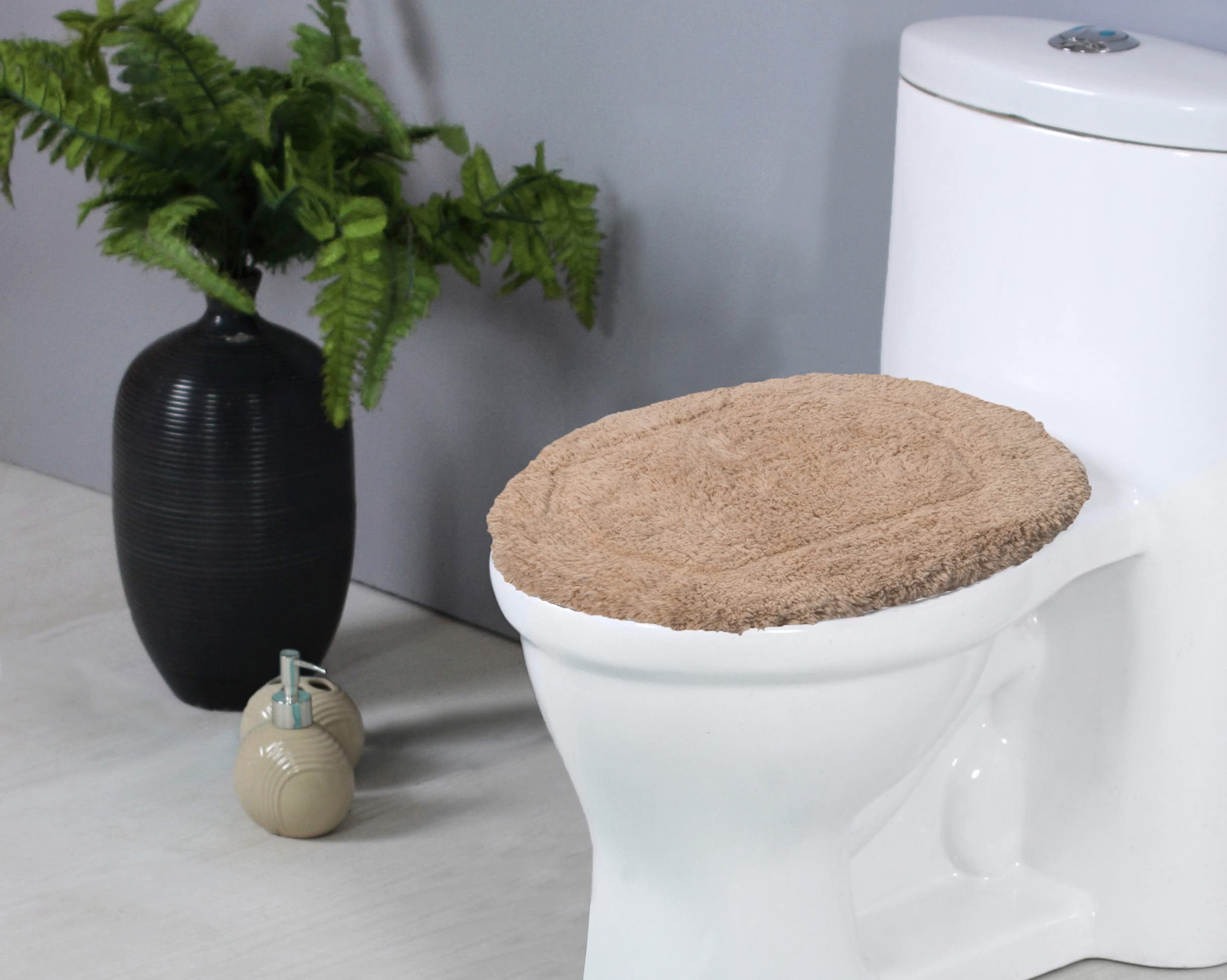 Home Weavers Waterford Collection Absorbent Cotton Lid Cover, Machine Washable, 18"x18", Linen