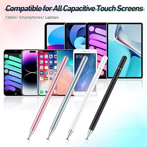 Miniatura 5 de Lápiz capacitivo para pantalla táctil, paquete de 4 lápices capacitivos universales para iPad proiPhonetabletas Android y todas las pantallas