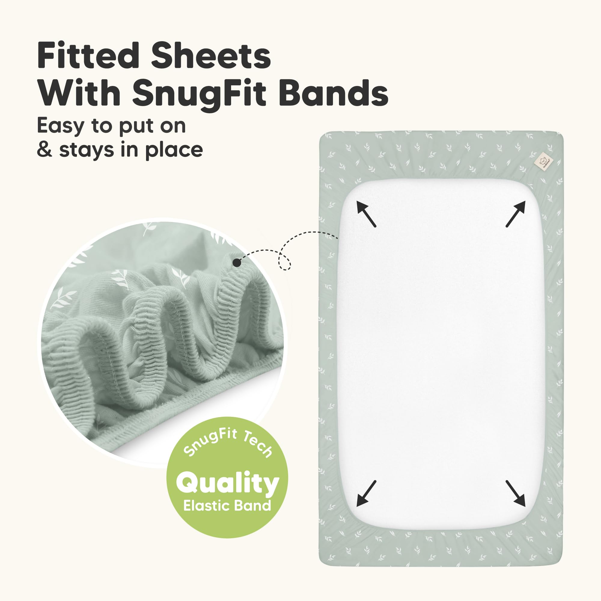 Paquete de 2 sábanas impermeables para cuna de bebé para niños y niñas, 52 x 28 pulgadas, viscosa derivada de bambú, sábana de cama para niños pequeños, funda protectora de colchón ajustable para cama