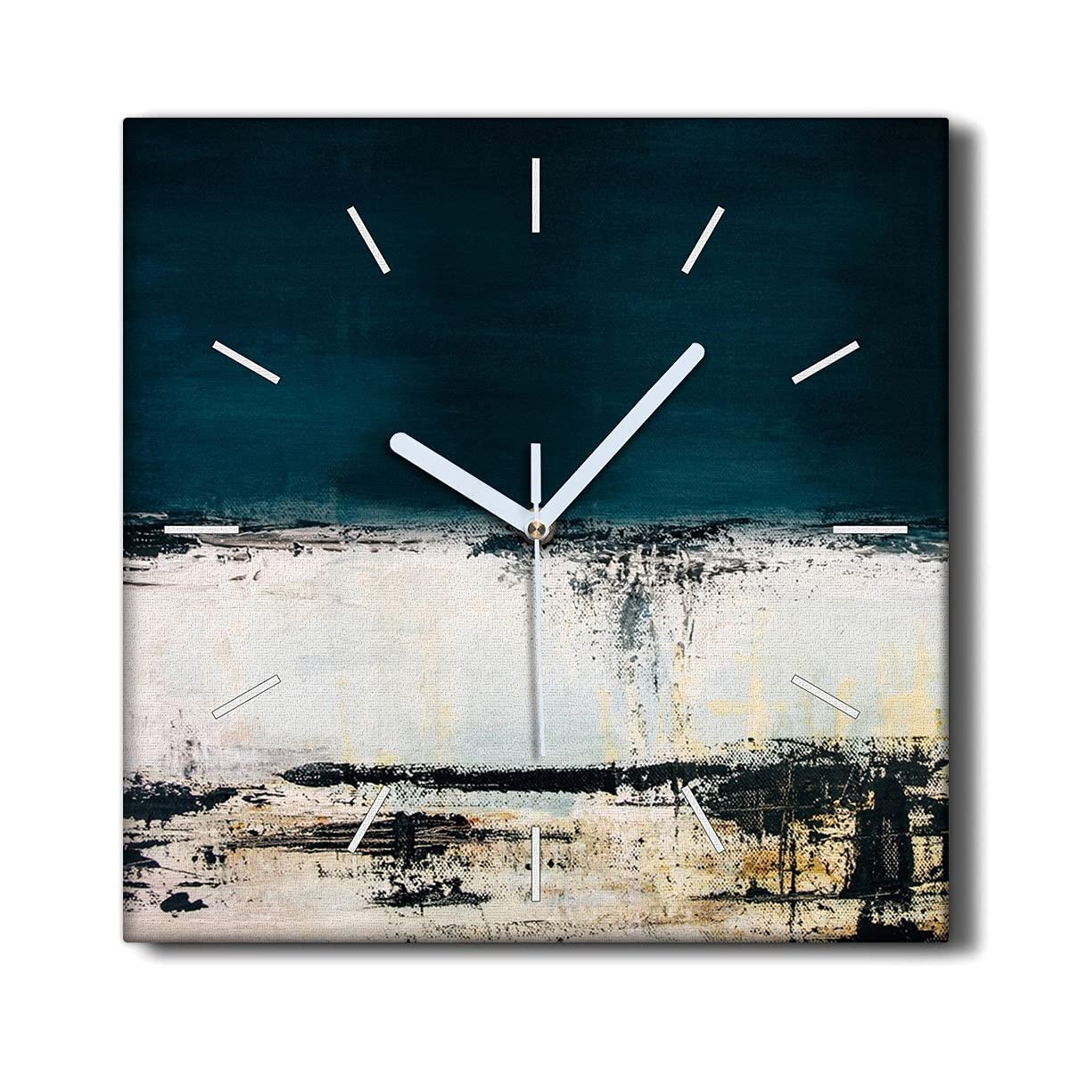 Horloge Murale sans tic-tac Coloray 30x30 Toile Silencieuse Décoration Plage