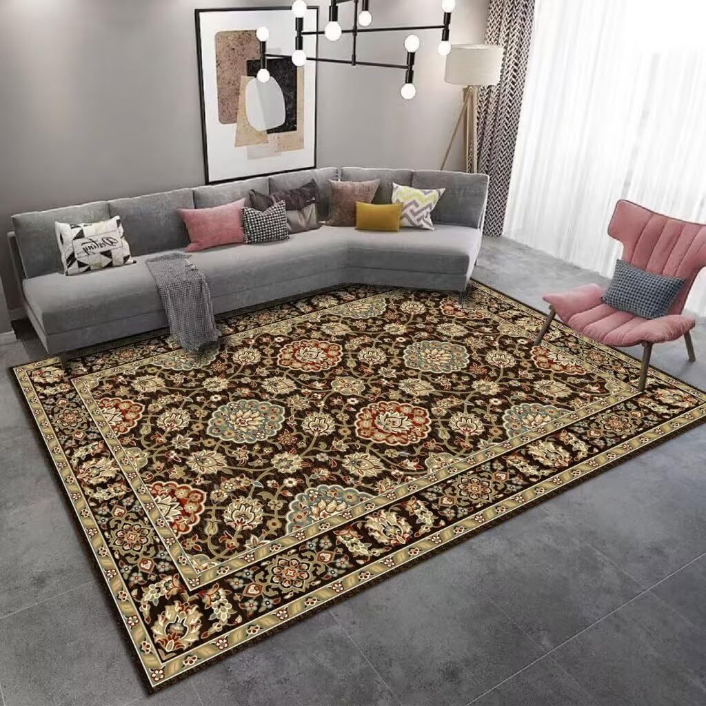 Tapis d'extérieur marron moderne 80x140 lavable et antidérapant