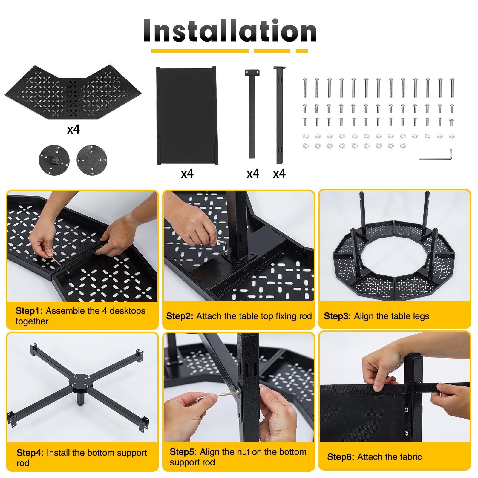 Braciere da tavolo da 96,7 cm per falò con stufa singola fino a 44,5 cm e la maggior parte dei bracieri a legna, interno da 46,7 cm, tavolo da esterno in metallo rivestito con barriera di