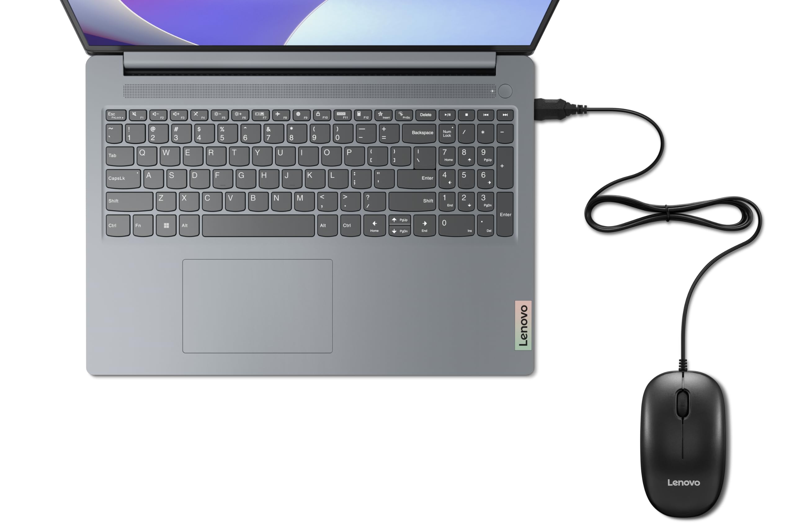 Lenovo 110 Wired Plug & Play USB Mouse, High Resolution 1600 DPI Optical Sensor,3-Button Design with clickable Scroll Wheel, 1.5 m USB-A cable, Ergonomic Mouse for Comfortable All-Day Grip(GY51U02462) — Amazon image 2