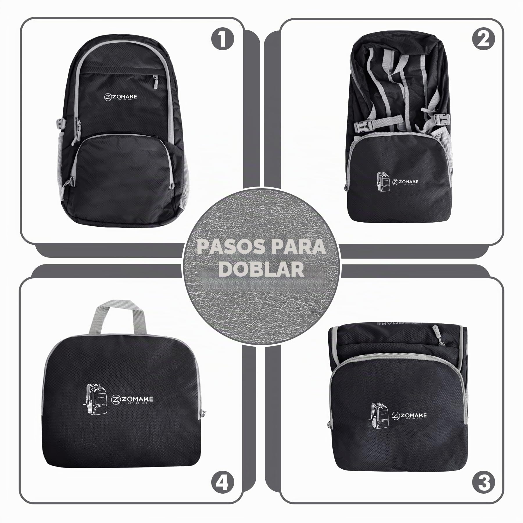 ZOMAKE Mochila Plegable Senderismo 30L Impermeable Hombre Mujer Viaje Trekking