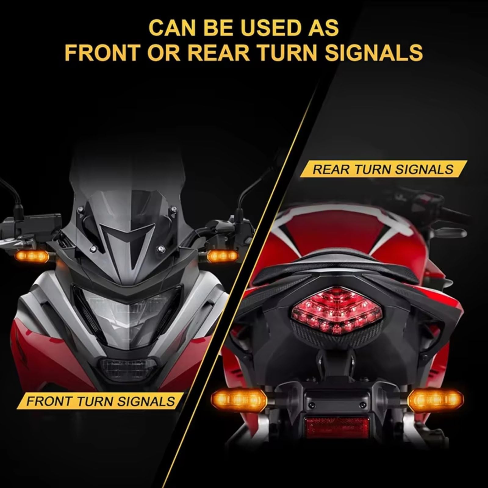 Compatibile con APRILIA Per Shiver 750 Per RS660 Per RS125 Per RSV4 Per RSV4R 8mm Universale Moto Indicatore di direzione Accessorio Indicatori Moto(Yellow,8)