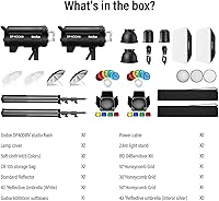 Vista 7 de Godox Paquete de 2 unidades DP400III-V DP400IIIV DP400IIIV 800Ws Photo Speedlite Studio Flash Strobe Monolight Bowens Kit de montaje para estudio