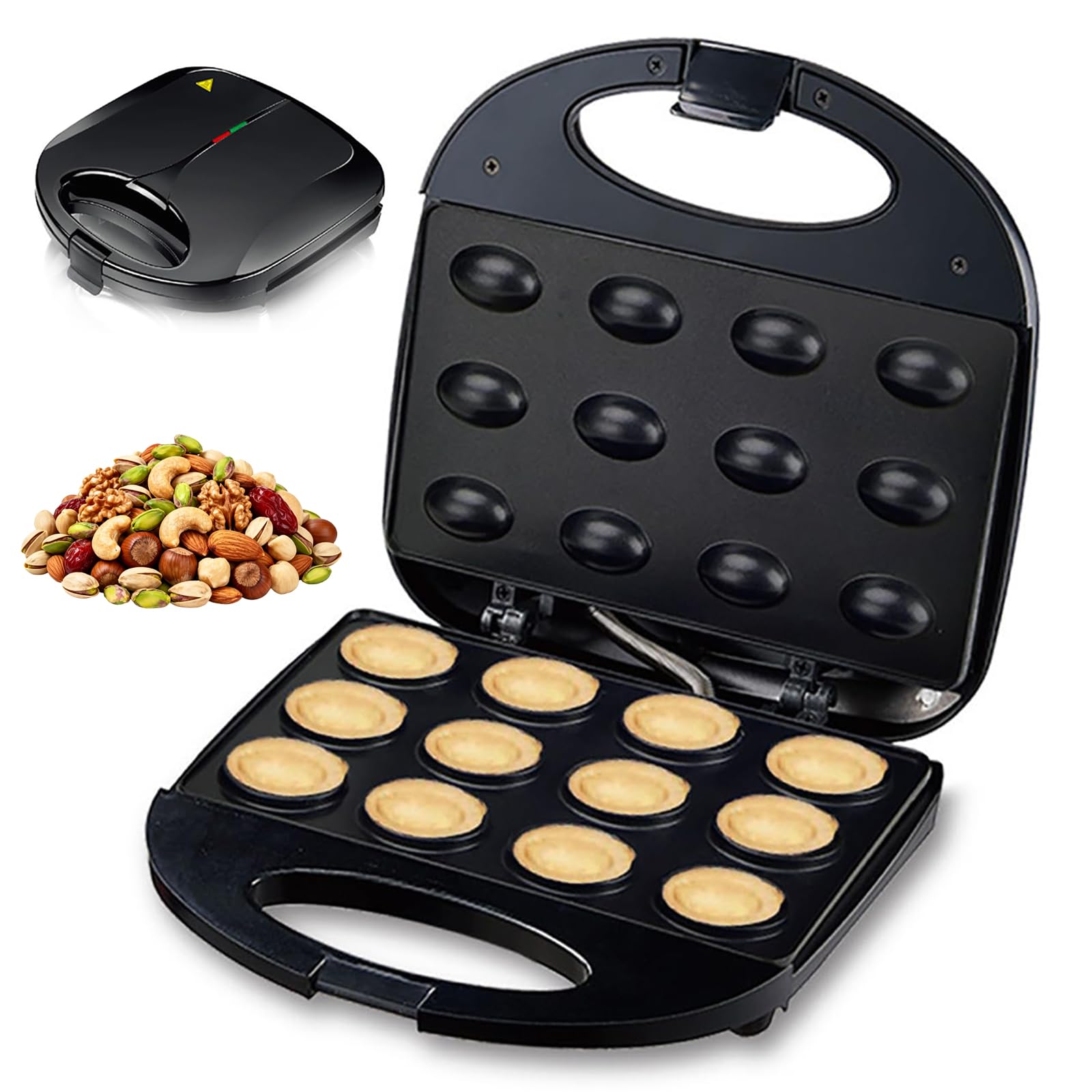 Appareil à biscuits aux noix 750W avec plaques antiadhésives