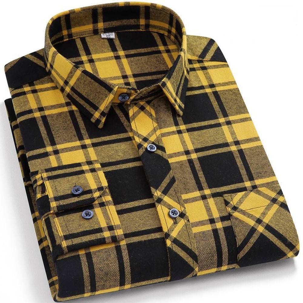 Camicia In Cotone A Maniche Lunghe Da Uomo,Camicia Casual Da Uomo A Maniche Lunghe, Camicia Da Uomo In Flanella Di Cotone A Quadri Camicia Casual Da Uomo A Maniche Lunghe Con Tasca Sul Petto Abbotto