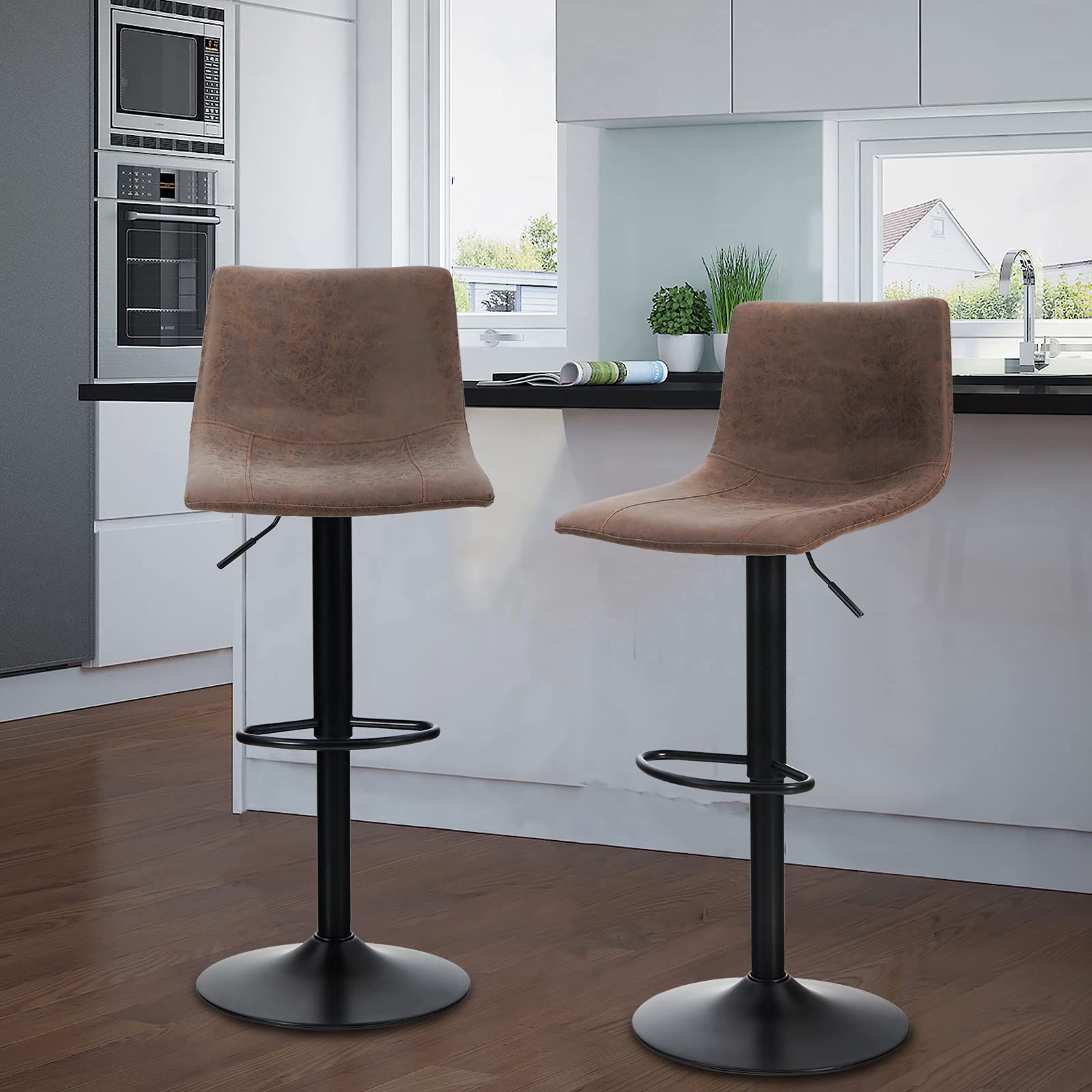 Buy Maison Swivel Bar Stools Set of 2 for Kitchen Counter Adjustable Counter Height Bar Chairs