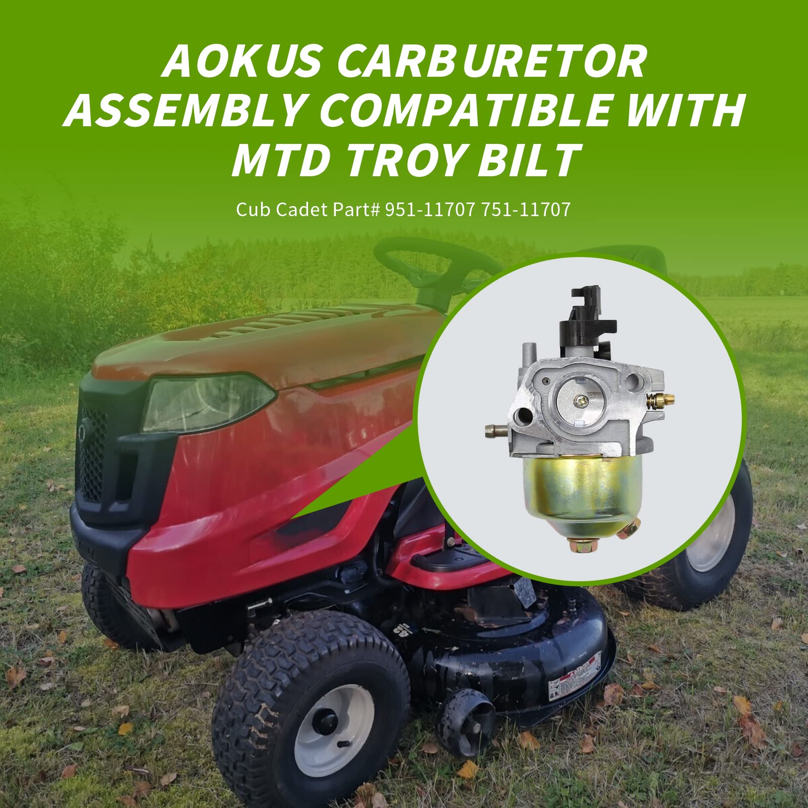 Vergaser Montage Ersatz für MTD Troy Bilt Cub Cadet 1P65BA 1P65B0B Motor