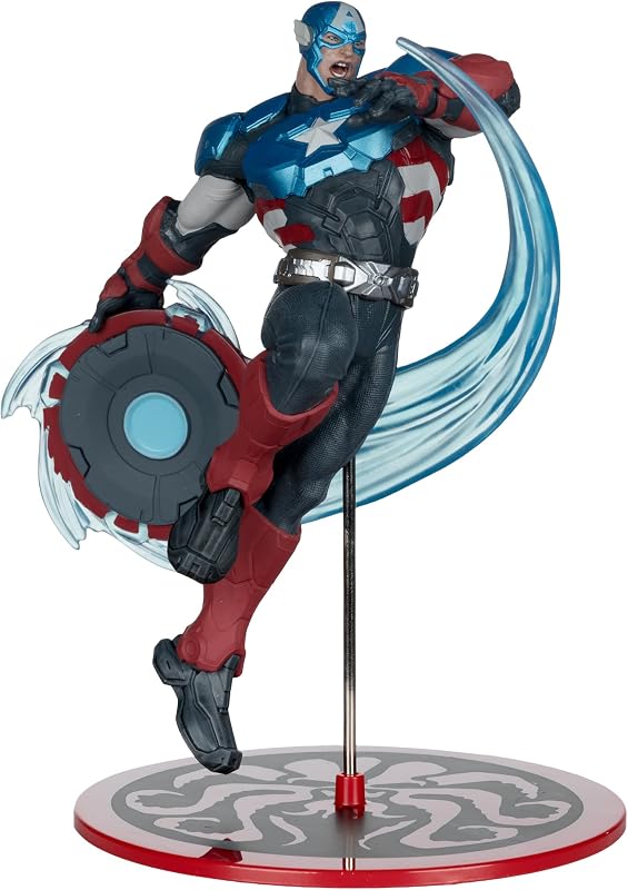 Marvel Rivals Capitán América Coleccionable escala 1:10 | Marvel Rivals Figura de estatua de 7 pulgadas escala 1/10 - Capitán América