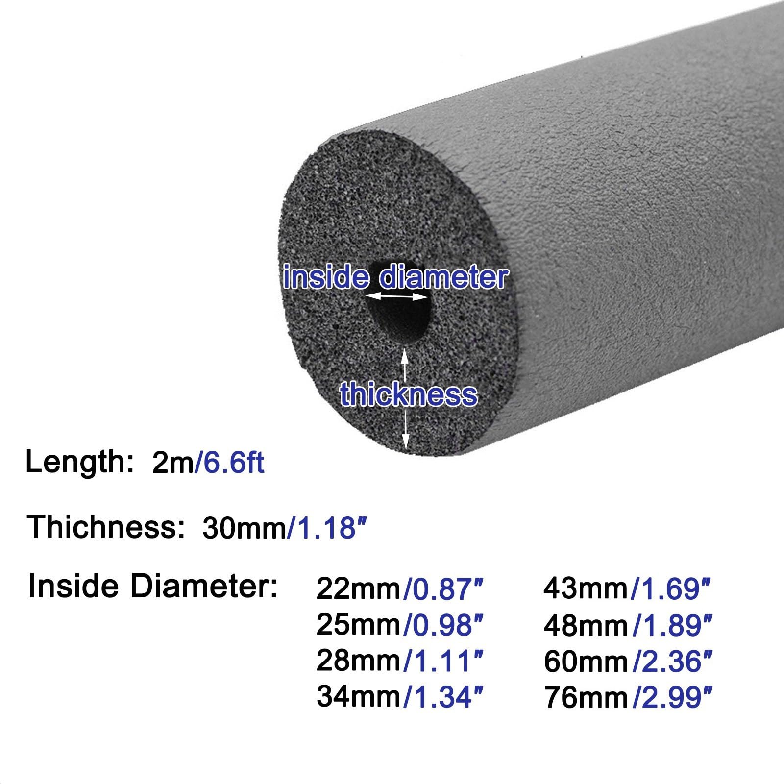 tubo isolante in schiuma, Tubi in schiuma isolante for tubi ID 22-76 mm x 30 di spessore 2(*22mm)