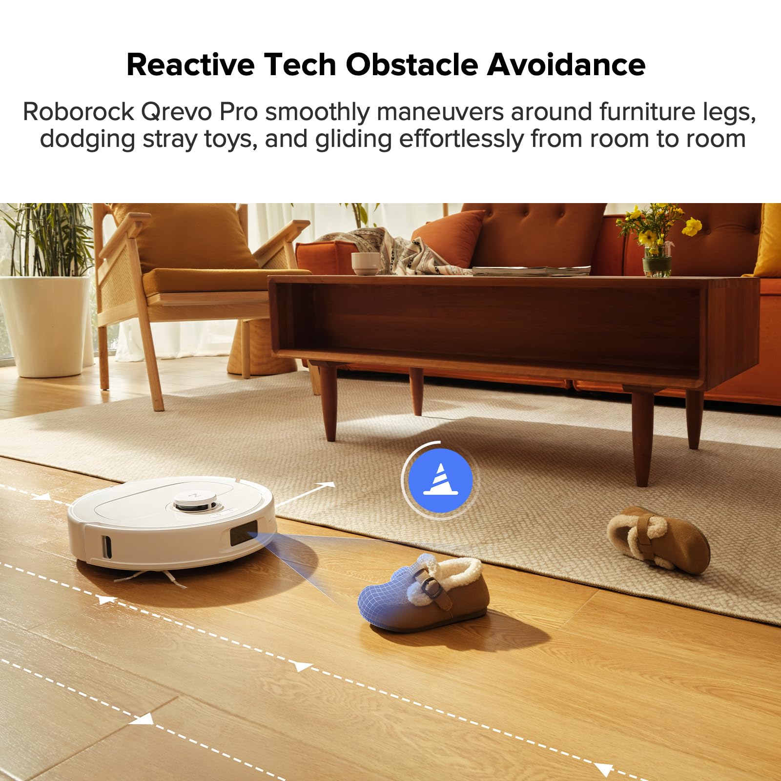 roborock Qrevo Pro Robot Vacuum and Mop with FlexiArm Design Edge Mopping, Dynamic Hot Water Mop Washing and Auto Mop Drying, Intelligent Dirt Detection, 7,000 Pa Suction, Ideal for Carpets view 7