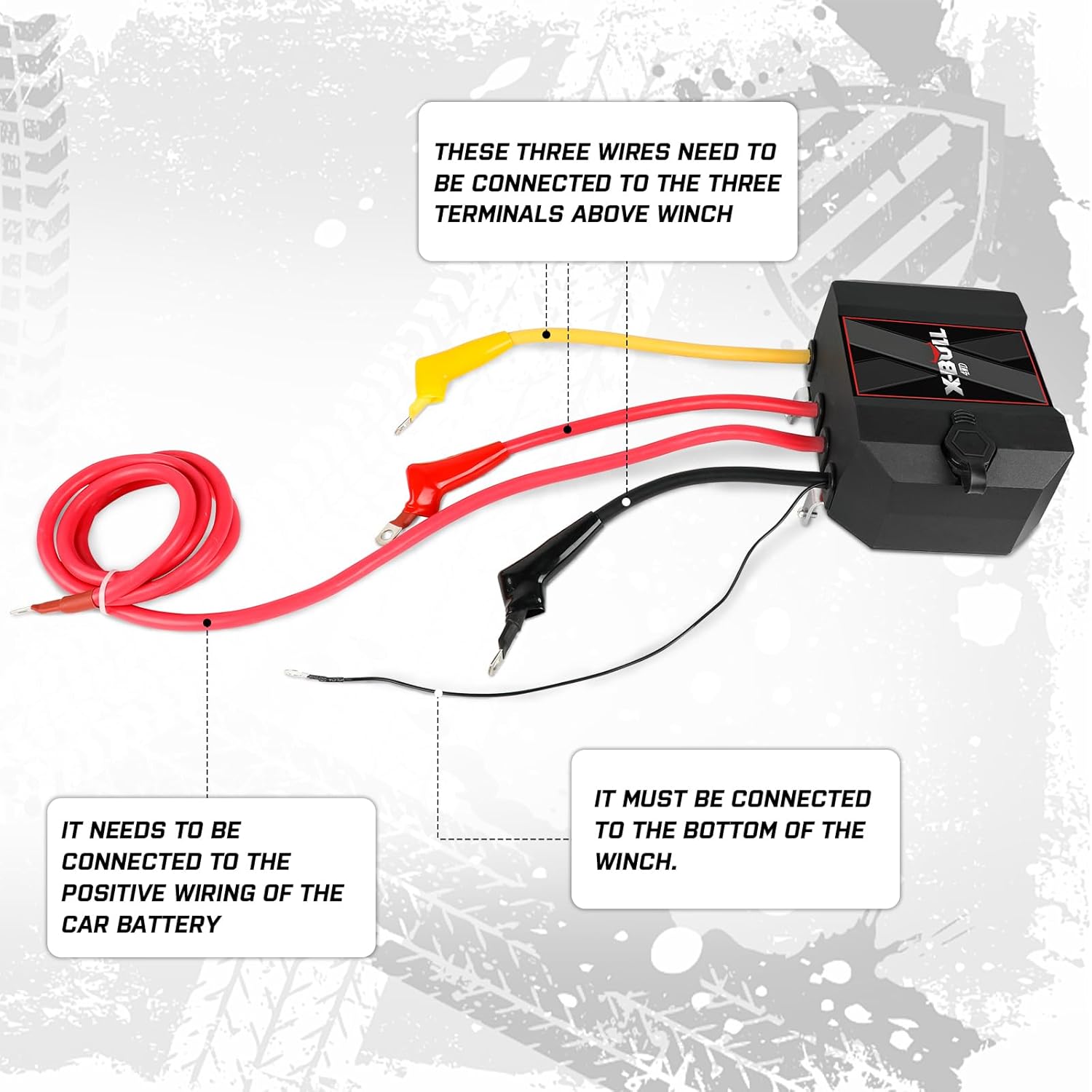 Wiring connections to winch terminals