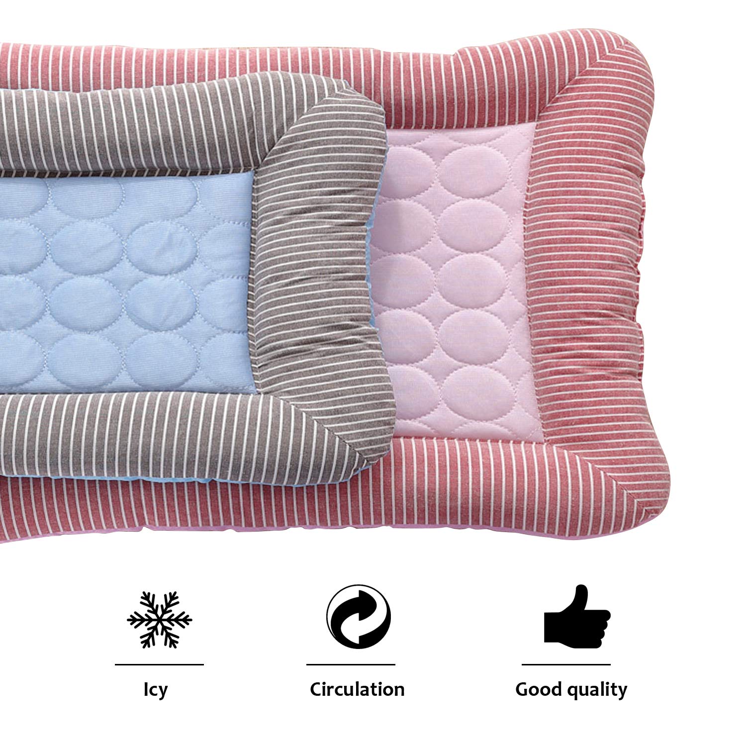 Petcute Letto con cuscino rinfrescante per cani, gatti, cuccioli, gattini, tappetino rinfrescante per animali domestici, coperta fresca, cuccia per cani, materiale in seta ghiacciata, morbida per