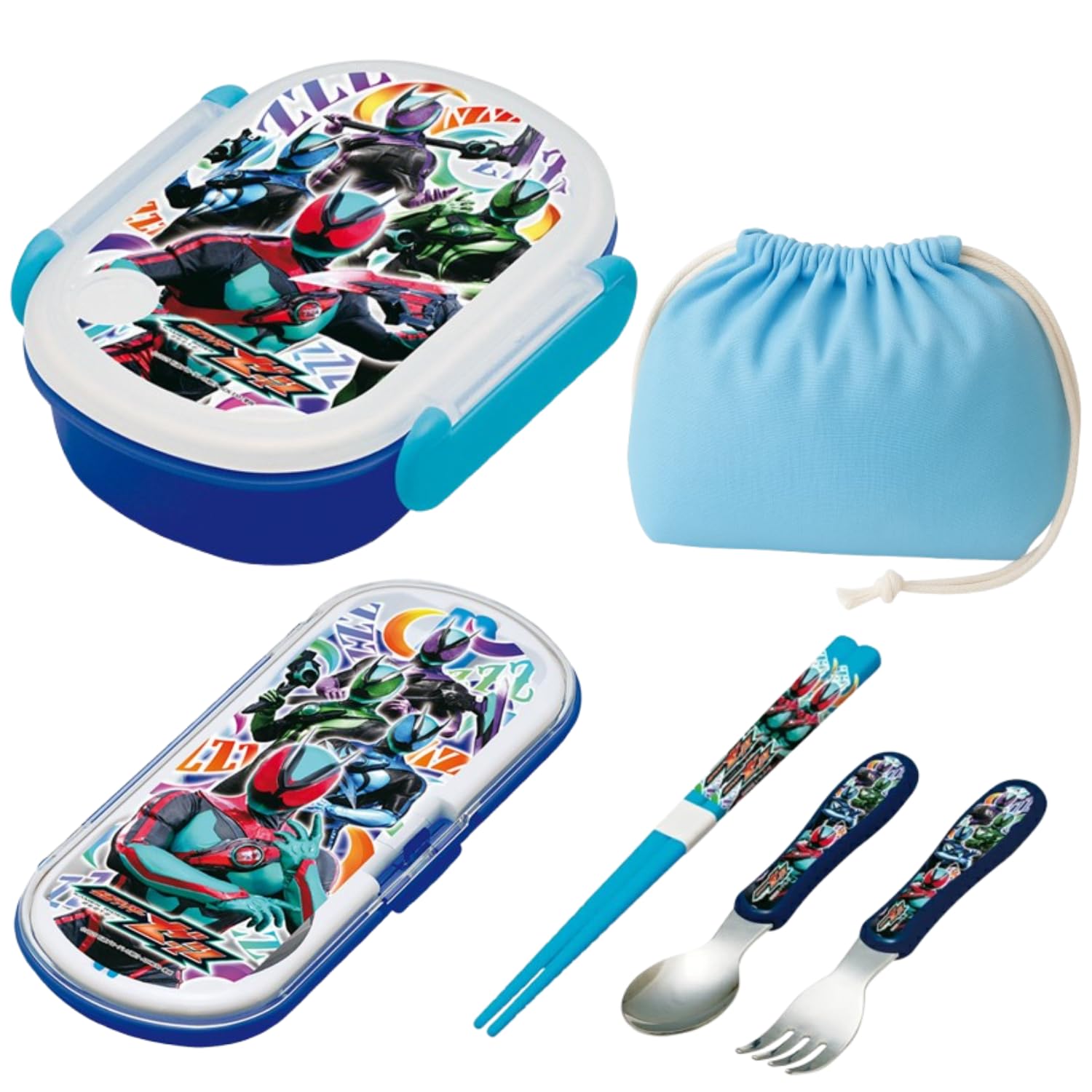激レア 年代物 お弁当箱 カトラリー set Amazon | 仮面ライダーゼッツ 抗菌 お弁当箱 350ml スプーン・フォーク