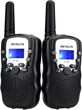 Retevis RT388 Walkie Talkies for Kids,Toys Walkie Talkie for 6-12 Years Old Boys Girls,Kids Toys Gifts for Outside Trip Camping Hiking (Black,1 Pair)